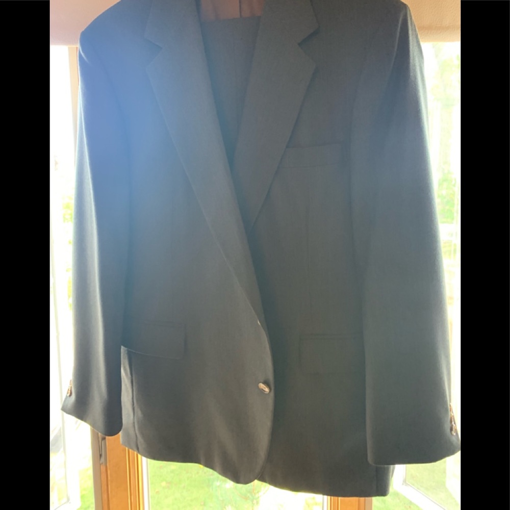 Heather gray with pin stripe suit